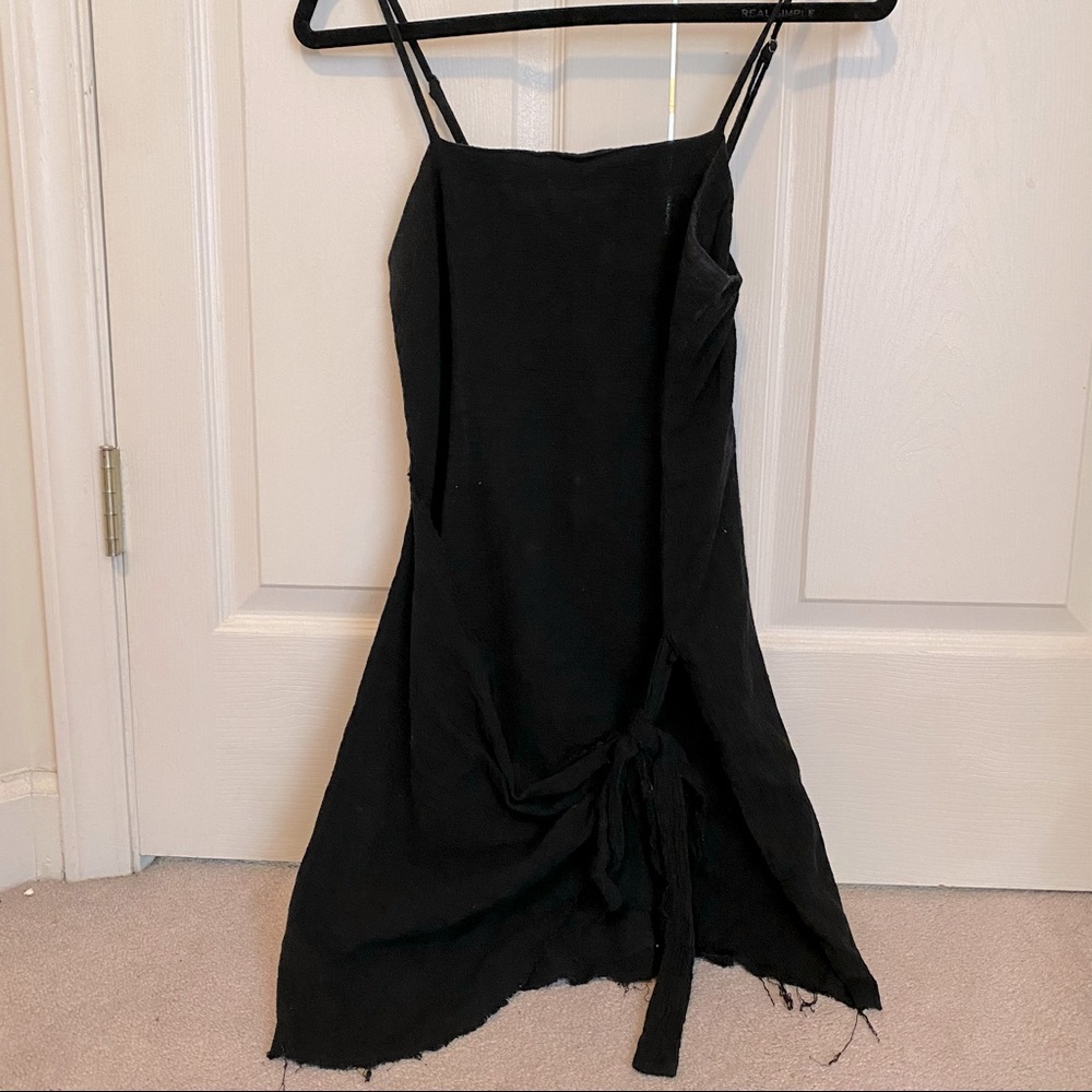 White Fox black wrap dress